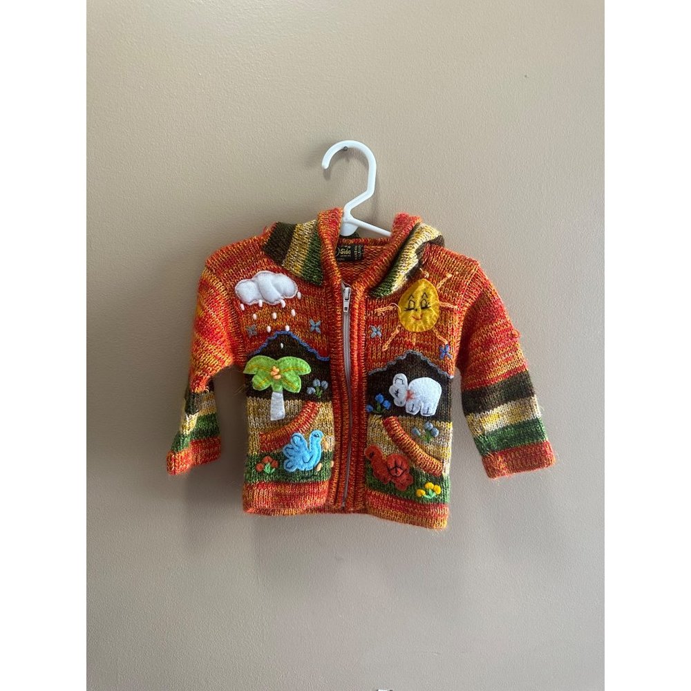 Hand Made in Peru Acrilyc Jacket Size 12-18 Months (can fit smaller and bigger)
